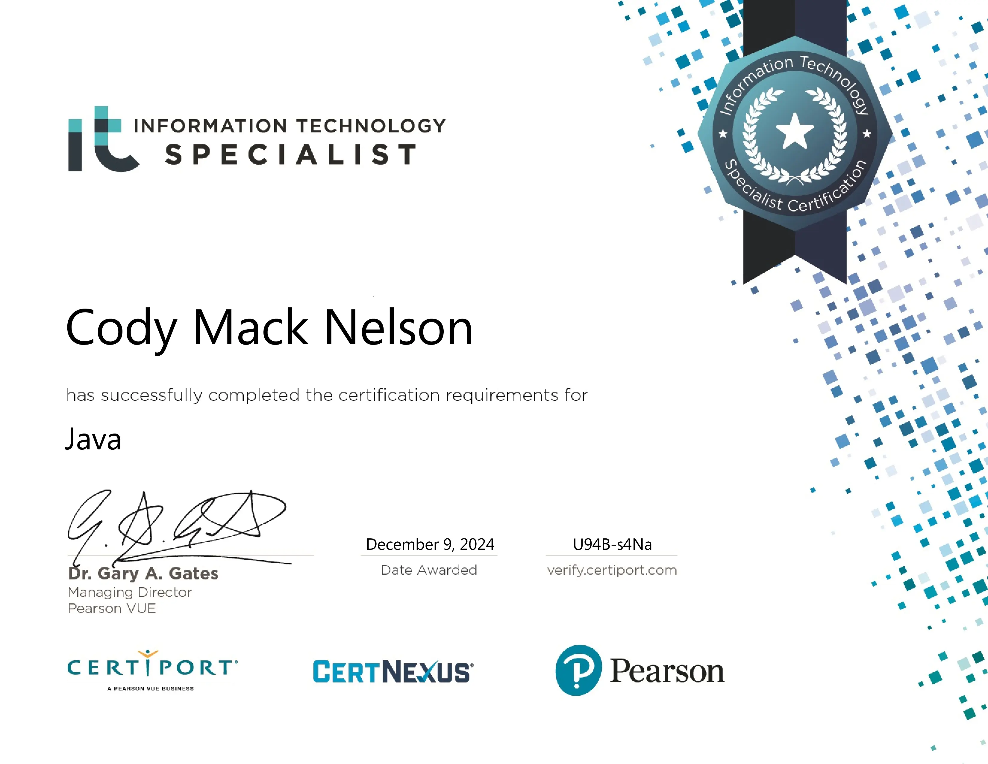my Java Certification